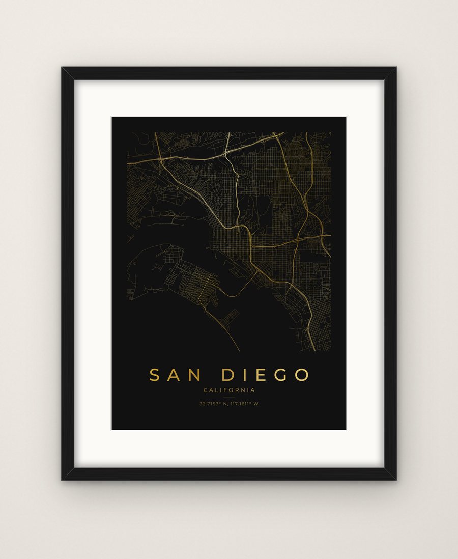 San Diego map print