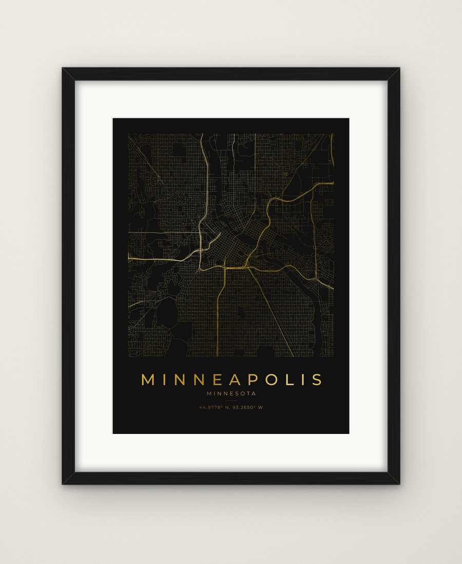 Minneapolis map print