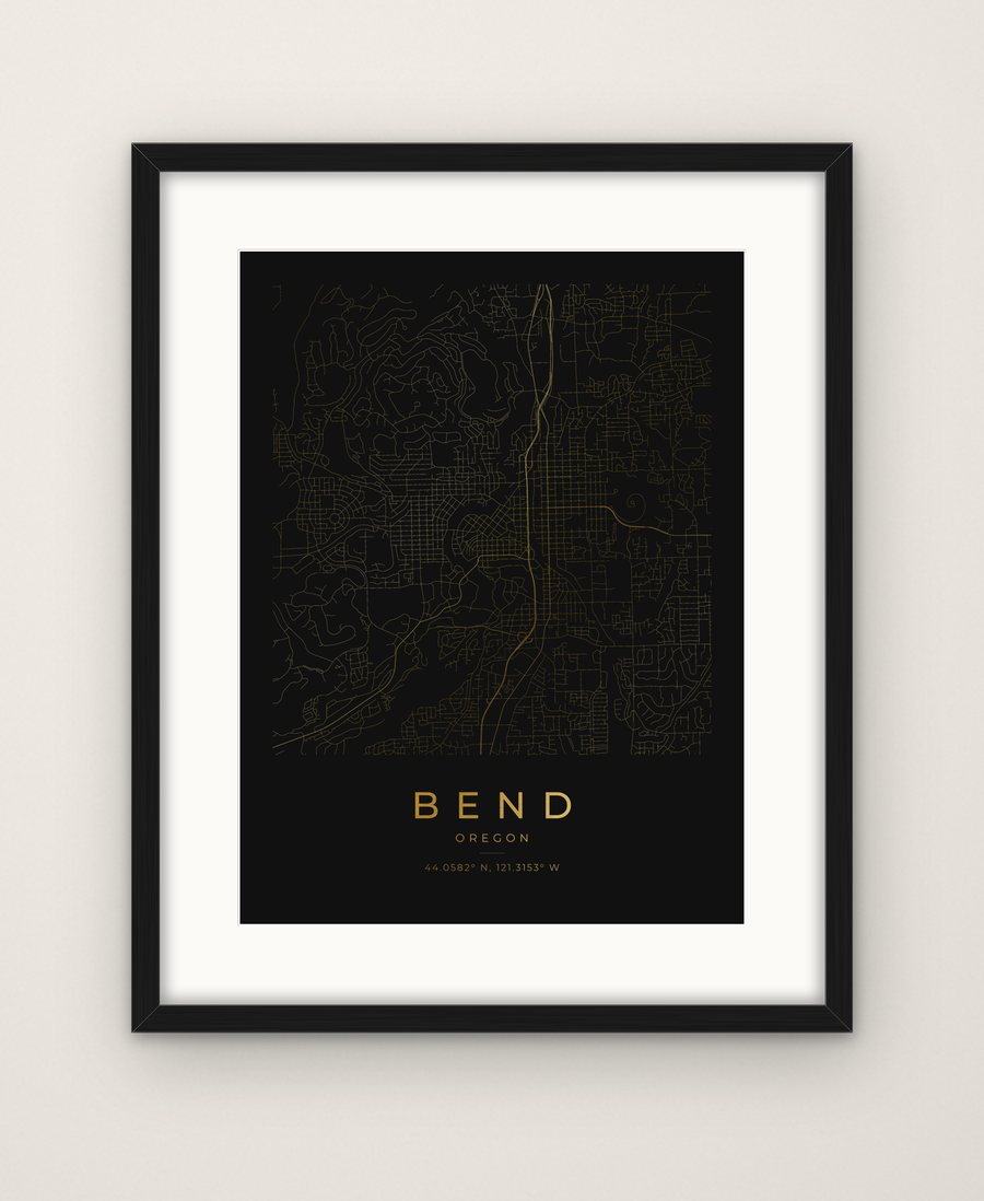 Bend, Oregon map print