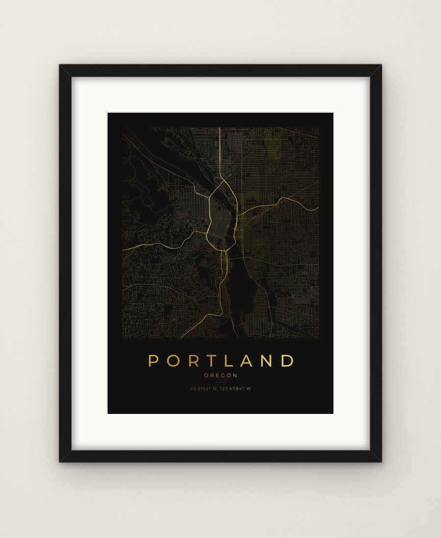 Portland, Oregon map print